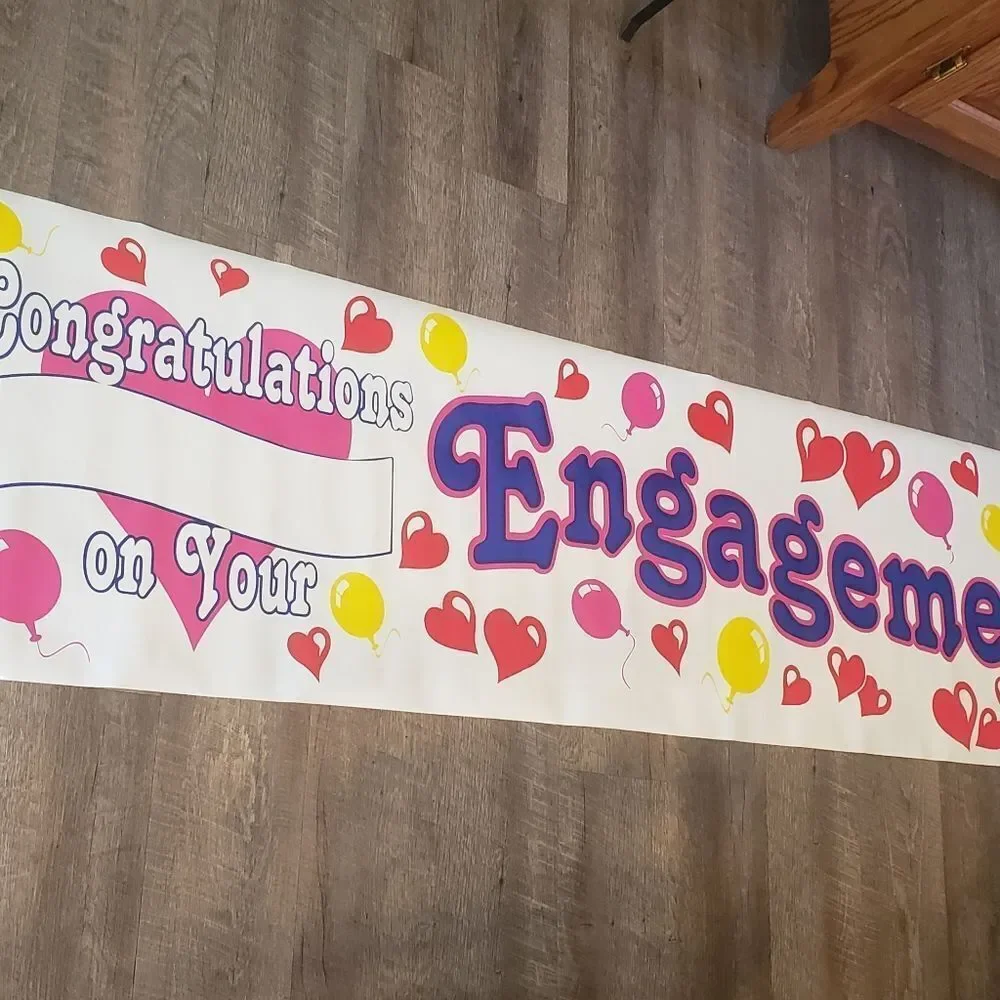 Bannerz vinyl all weather engagement banner NWT
